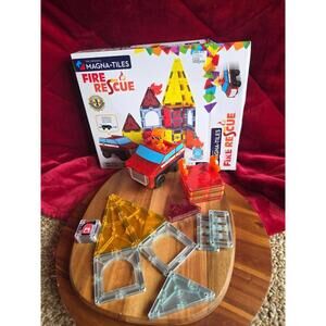 MAGNA-TILES Fire Rescue 27-Piece Magnetic Construction Set Missing 1 Piece Hat